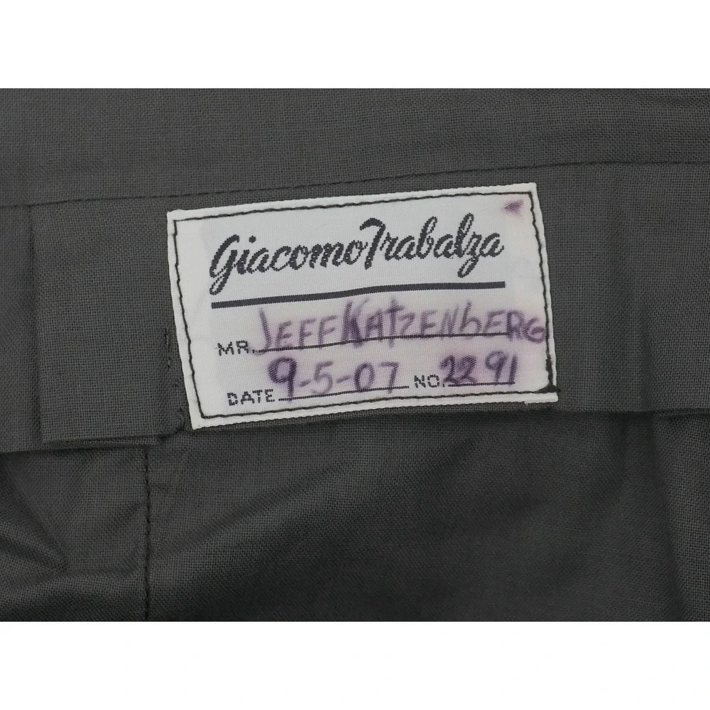 Giacomo Trabalza Dress Pants Gray Flannel Wool Pleated Cuffed Men's 30x30